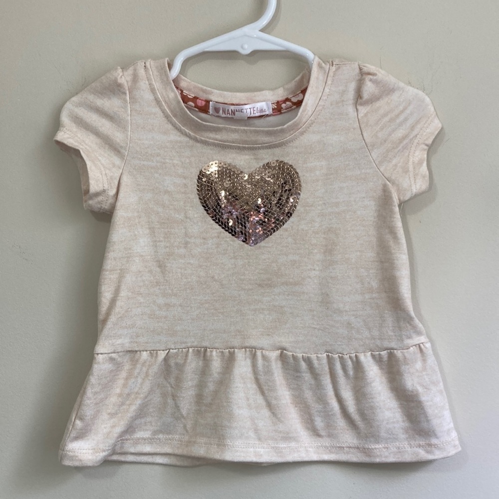 Nannette Kids Baby Girl Short Sleeve Top Size 12 months